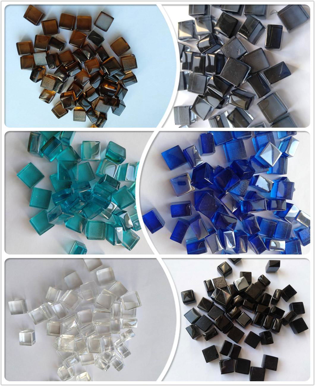 Square shape glass beads for decoration