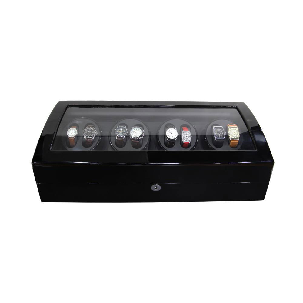 New Design High Gloss Paint Black Wooden Automatic Watch Winder   5