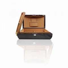 Arc Design High Gloss Finished Wood Italy Humidor Zebra With Lock  Cigar Boxes