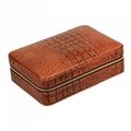 Custom Brown Leather Collection 12 Count Travel Cigar Humidor  