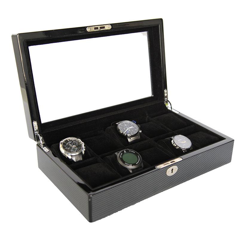 Collection classical black watch case storage display box  2