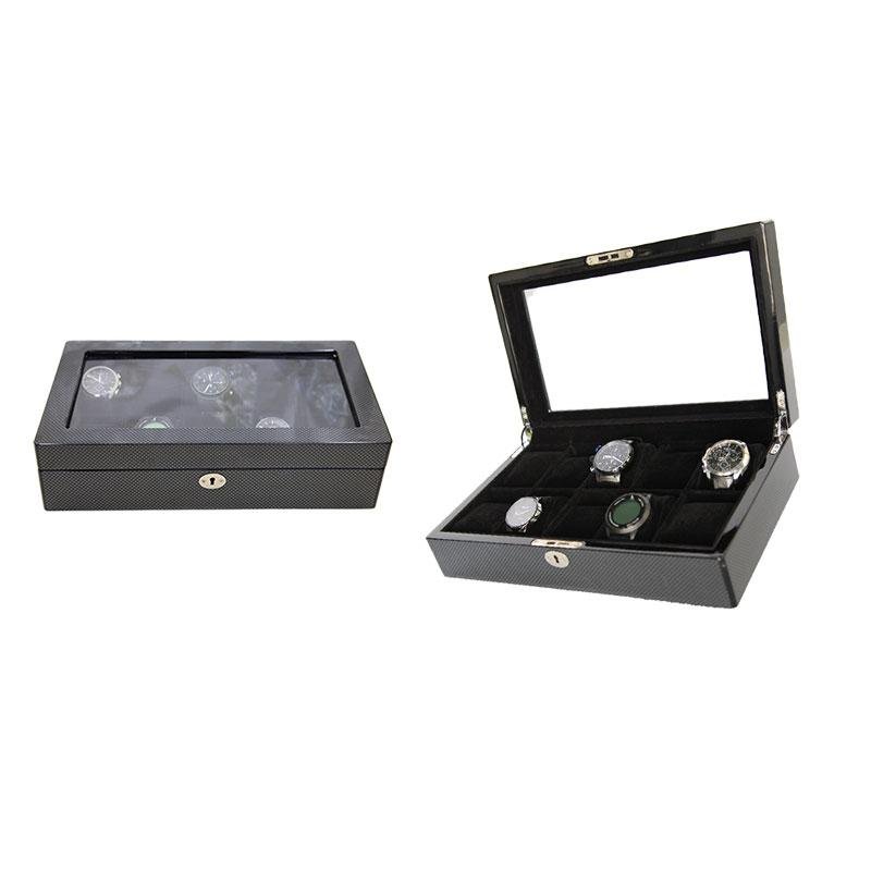 Collection classical black watch case storage display box  4