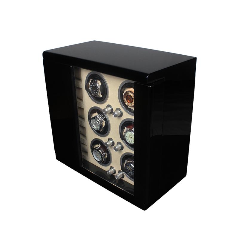 Pure black Piano Lacquer Wood Watch Winder Box   3