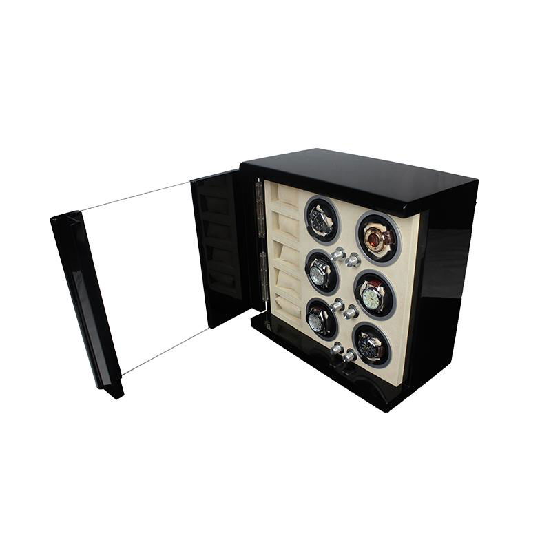 Pure black Piano Lacquer Wood Watch Winder Box   5