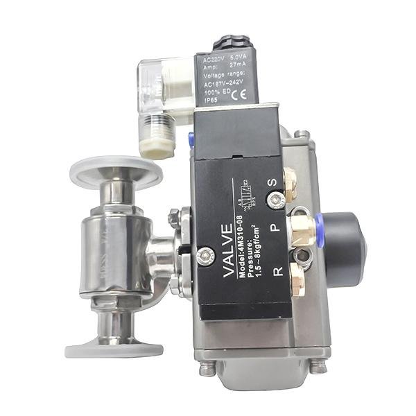 DN65 Sanitary Clamp T-Port Ball Valves with Pneumatic Actuator  4
