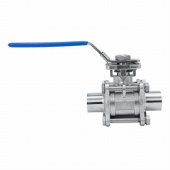 25.4mm Food Grade Hygienic Welding Three Pieces Ball Valves