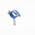 SMS Stainless Steel Piping Supports  with Blue Silicone Gaskets