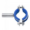 SMS Stainless Steel Piping Supports  with Blue Silicone Gaskets