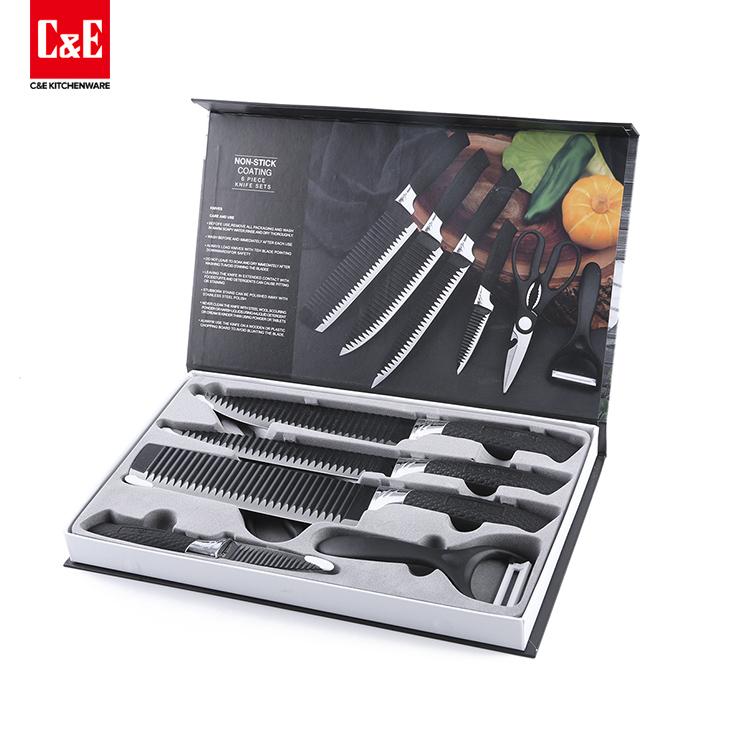 6pcs stainless steel gift box kitchen knife set 