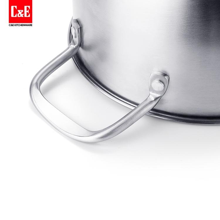 2.5L Stainless Steel Safe Saucepan with Glass Lid and 2 handles 3