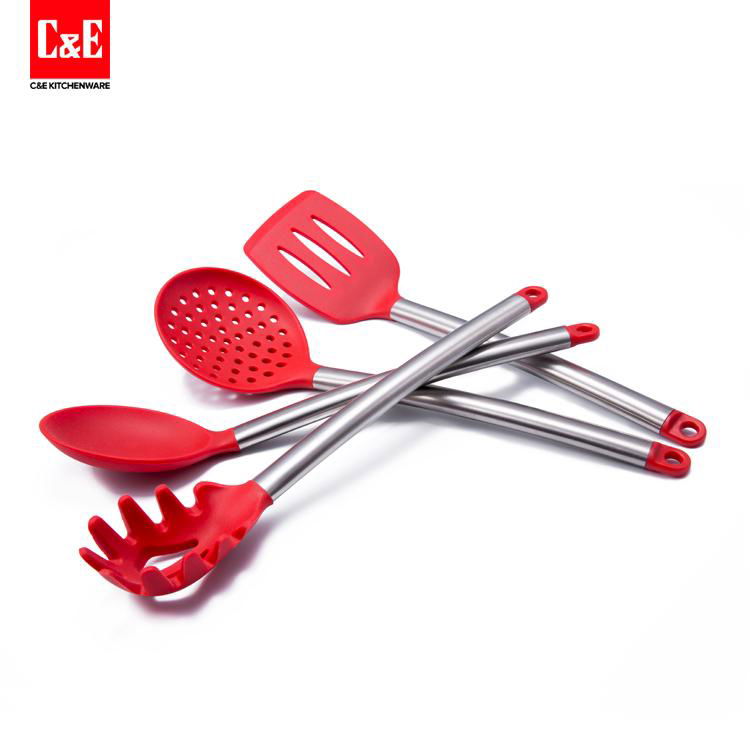 Stainless Steel Silicone Kitchen Utensils Set 4