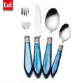 Set Stainless Steel Flatware 4Pcs Blue