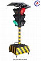 Portable 4 sides solar led flashing construction traffic signal light  1