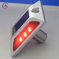 Double side led flashing aluminum solar road stud with pillar on back cat eye 2