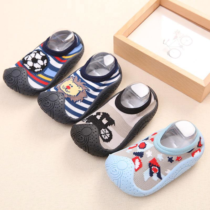 cute traffic  design baby toddler rubber shoe socks children soft casual shoe