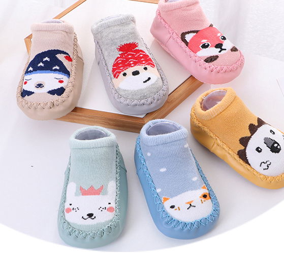 newborn 3D cartoon funny cute baby girl organic cotton rubber bottom baby socks