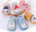 newborn 3D cartoon funny cute baby girl organic cotton rubber bottom baby socks 