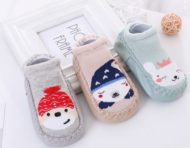 newborn 3D cartoon funny cute baby girl organic cotton rubber bottom baby socks  4