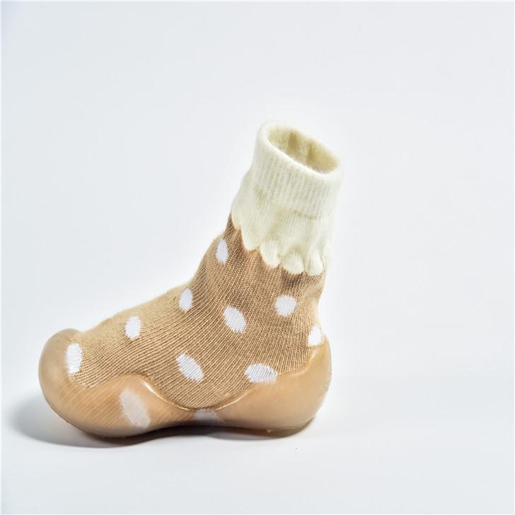 clear cute dots baby toddler rubber shoe socks tooncai (China