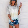 Ladies tie-dye loose T-shirt with gradient print 5