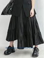 Fashon new women pleated woven ankle skirt with big raffer  4