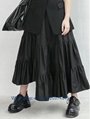 Fashon new women pleated woven ankle skirt with big raffer 