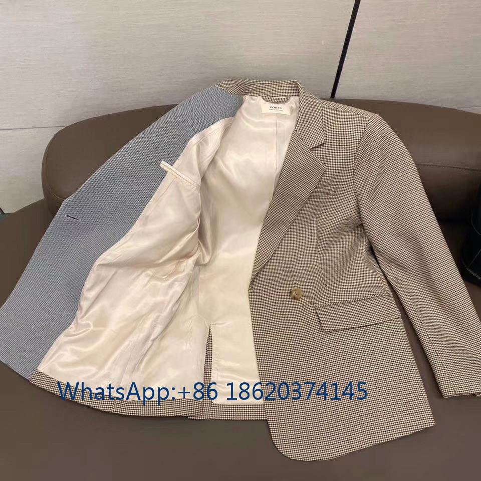 PORTS1916 Office uniform weater top fashion lattice open button long sleeve suit 5