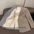 PORTS1916 Office uniform weater top fashion lattice open button long sleeve suit