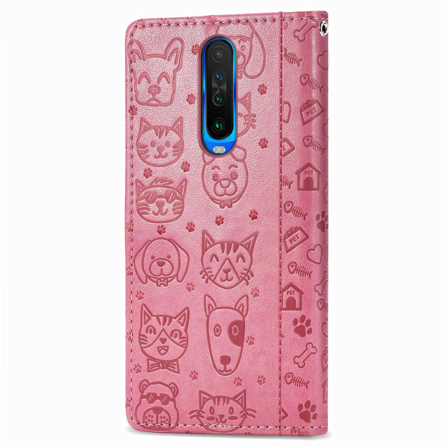 For Xiaomi Redmi K30 Leather Case Cat Dog Flip Wallet Cover  2