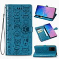 For Samsung Galaxy S20 Ultra Leather Case Cat Dog Embossed Flip Wallet Cover