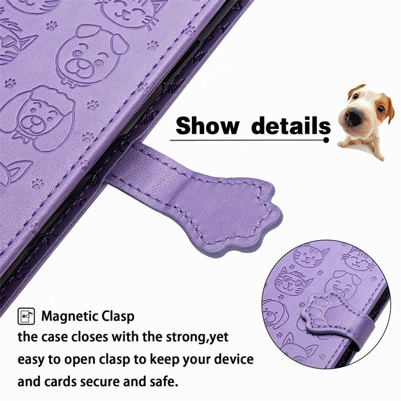  For Huawei Honor 20 Leather Case Cat Dog Embossed Flip Wallet Cover 3