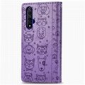  For Huawei Honor 20 Leather Case Cat Dog Embossed Flip Wallet Cover 2