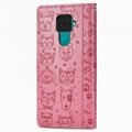 For Huawei Mate 30 Lite Leather Case Cat Dog Embossed Flip Wallet Cover 2