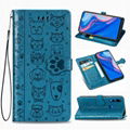 For Huawei Y9 Prime 2019 Leather Case Cat Dog Embossed Flip Wallet Cover