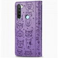 For Xiaomi Redmi NOTE 8T Leather Case Cat Dog Embossed Flip Wallet Cover 2