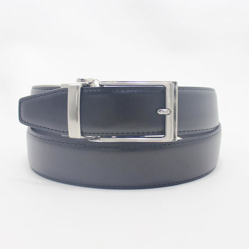 customized men's split leather belt with automatic buckle  3