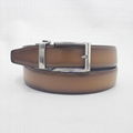 customized men's split leather belt with automatic buckle  4