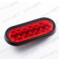 6 Inch Oval Red 10 LED Brake Stop Turn