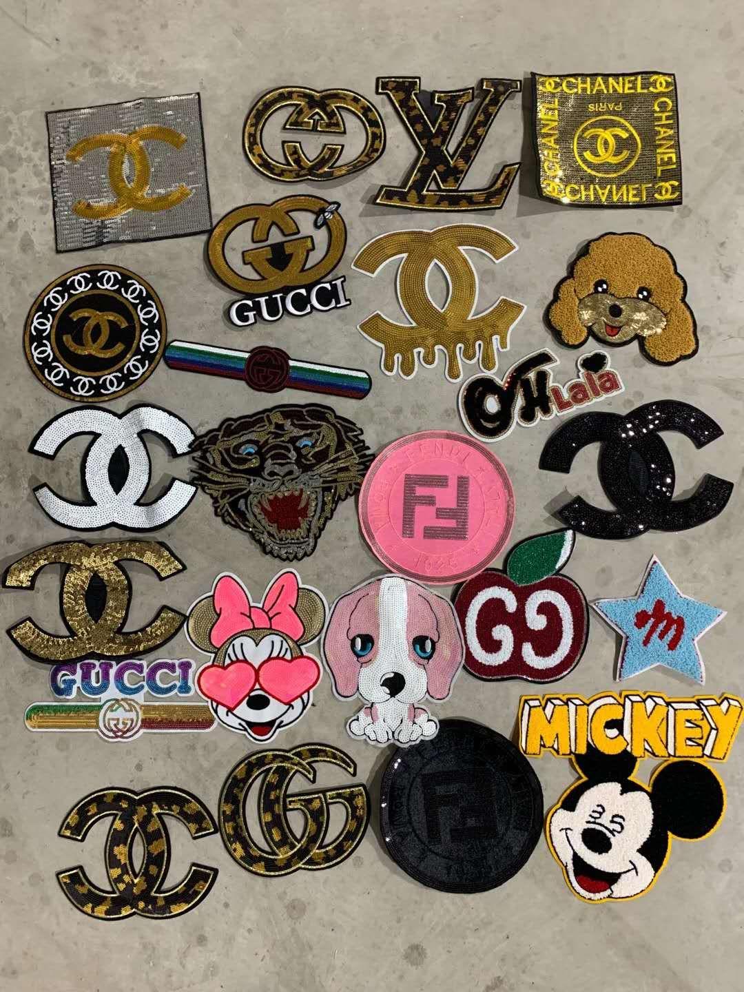 CC GG     rand patches sequied embroided towel custom patch 2