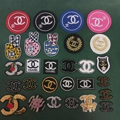 CC GG    brand patches sequied embroided towel custom patch