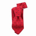 Men's Casual Fashion Handmade Fuchsia Pure 100% Silk Jacquard Polka Dot Ties 1