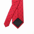 Men's Casual Fashion Handmade Fuchsia Pure 100% Silk Jacquard Polka Dot Ties 3