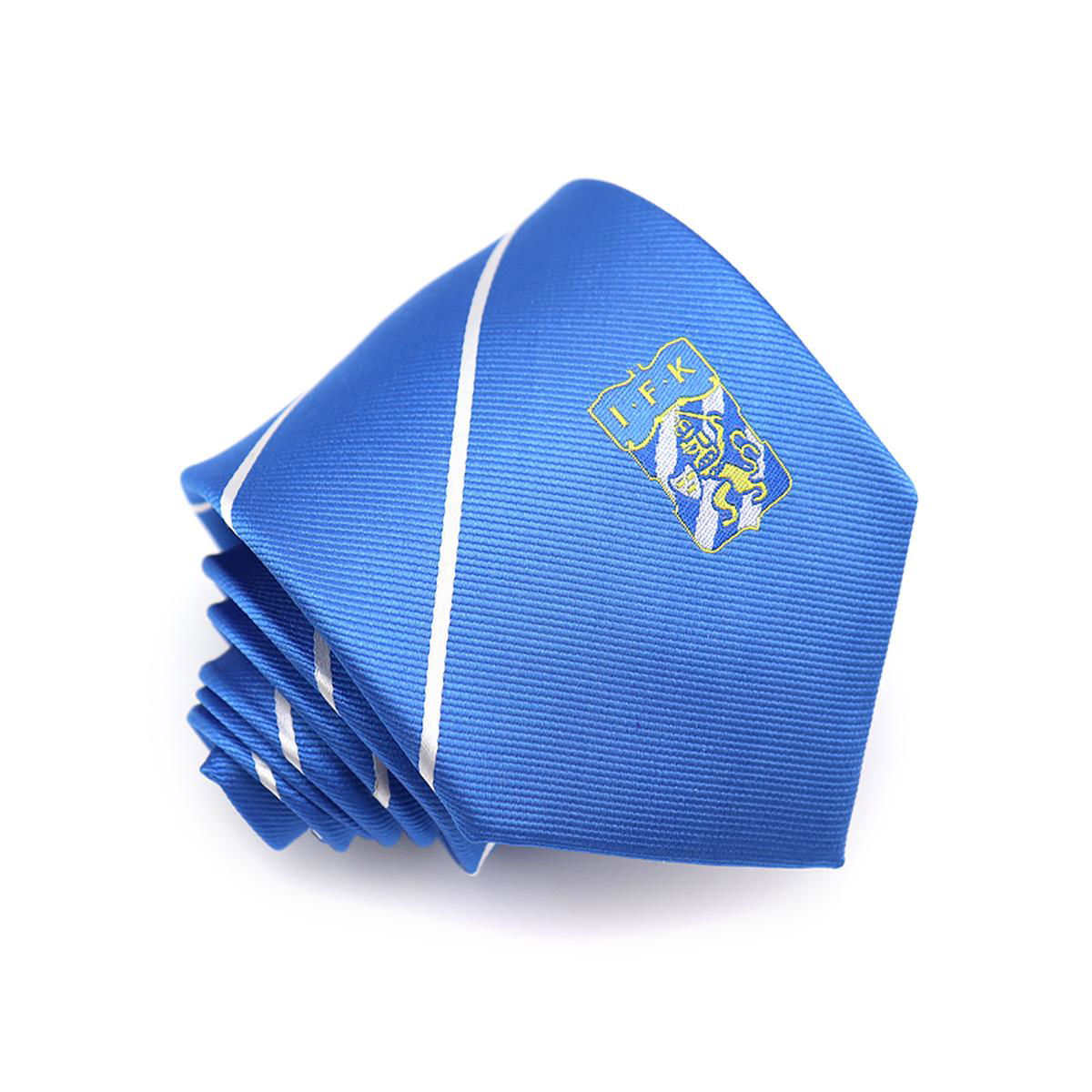 Soccer Gift Pencil Striped Silk Exquisite IFK Football Logo Custom Club Tie