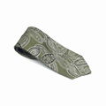 Handmade Green Paisley 100% Silk Jacquard Woven Men's Luxury Seven Fold Tie 1