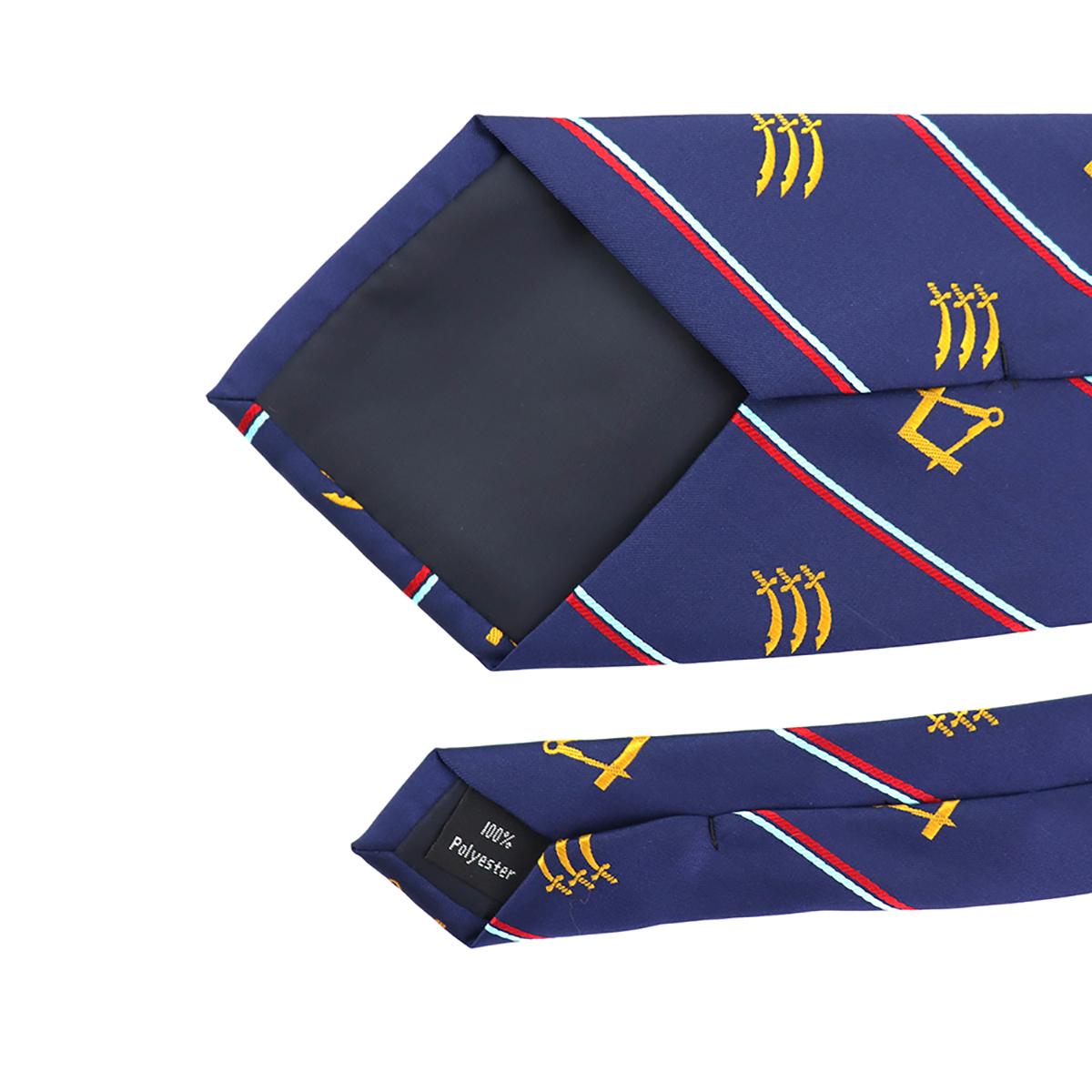 Microfiber Custom Knife Square Compass Pencil Stripe Handmade Masonic Necktie 5