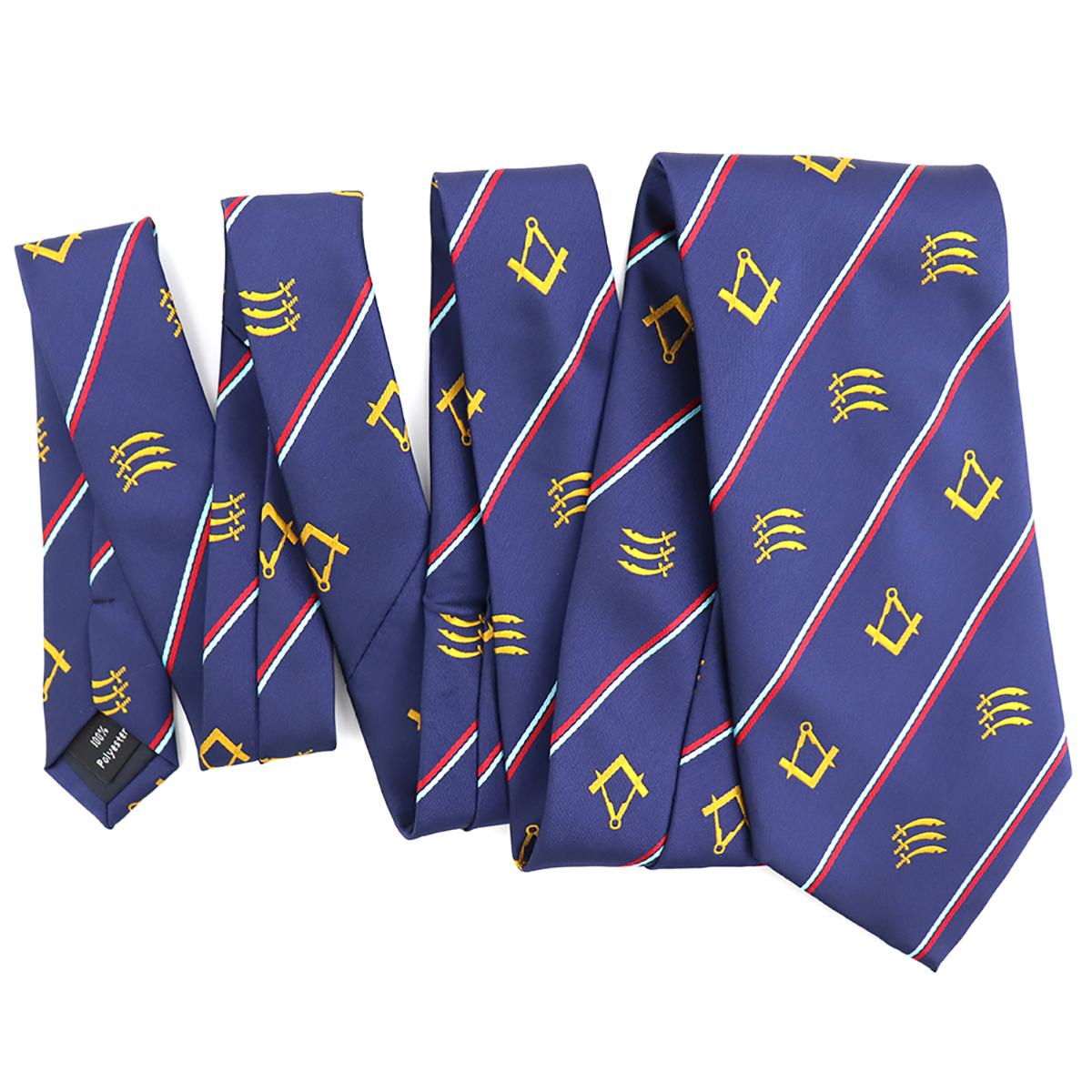 Microfiber Custom Knife Square Compass Pencil Stripe Handmade Masonic Necktie