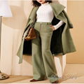 Green long woolen coat Women's Suits AOMI-F000 2