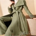 Green long woolen coat Women's Suits AOMI-F000