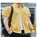 Summer new men's cotton loose short sleeve shirt AOMI-R007 2