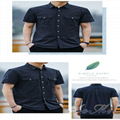 Summer new men's cotton loose short sleeve shirt AOMI-R007 3